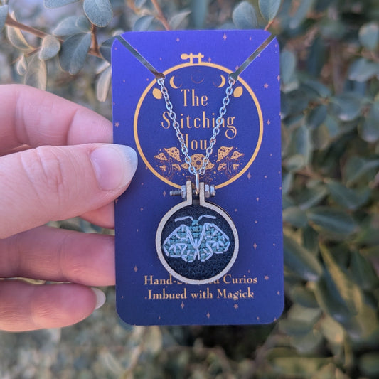 Emerald Moth Necklace