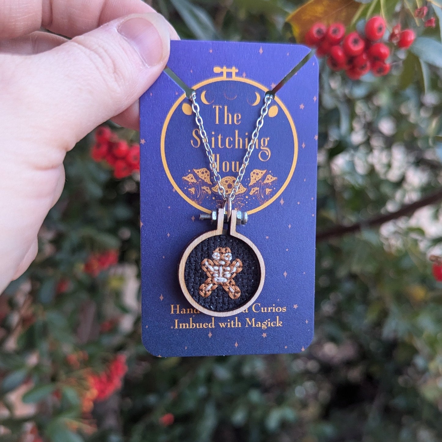 Gingerbread Skeleton Necklace