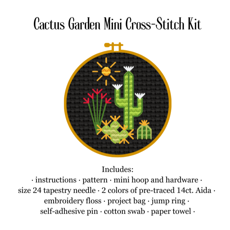 Cactus Garden Mini Cross-Stitch Kit