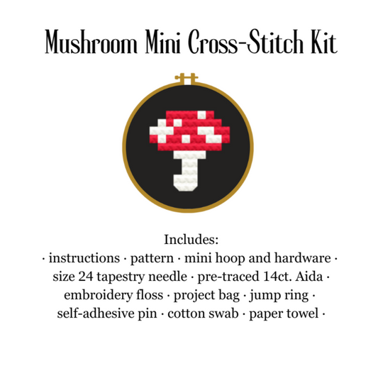 Mushroom Mini Cross-Stitch Kit