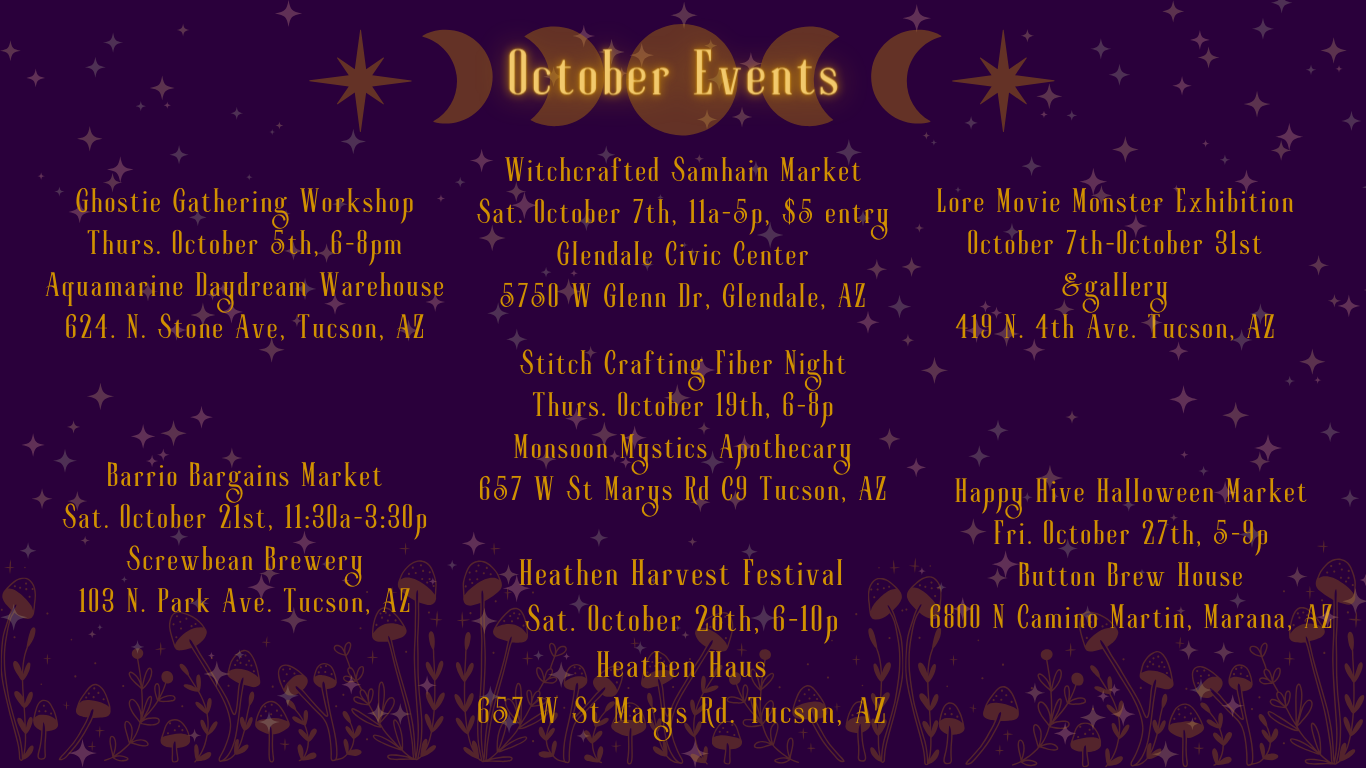 October Events Calendar – The Stitching Hour
