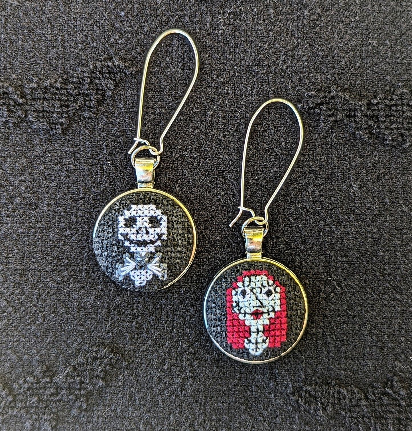 Pumpkin King and Rag Doll Mismatched Earrings