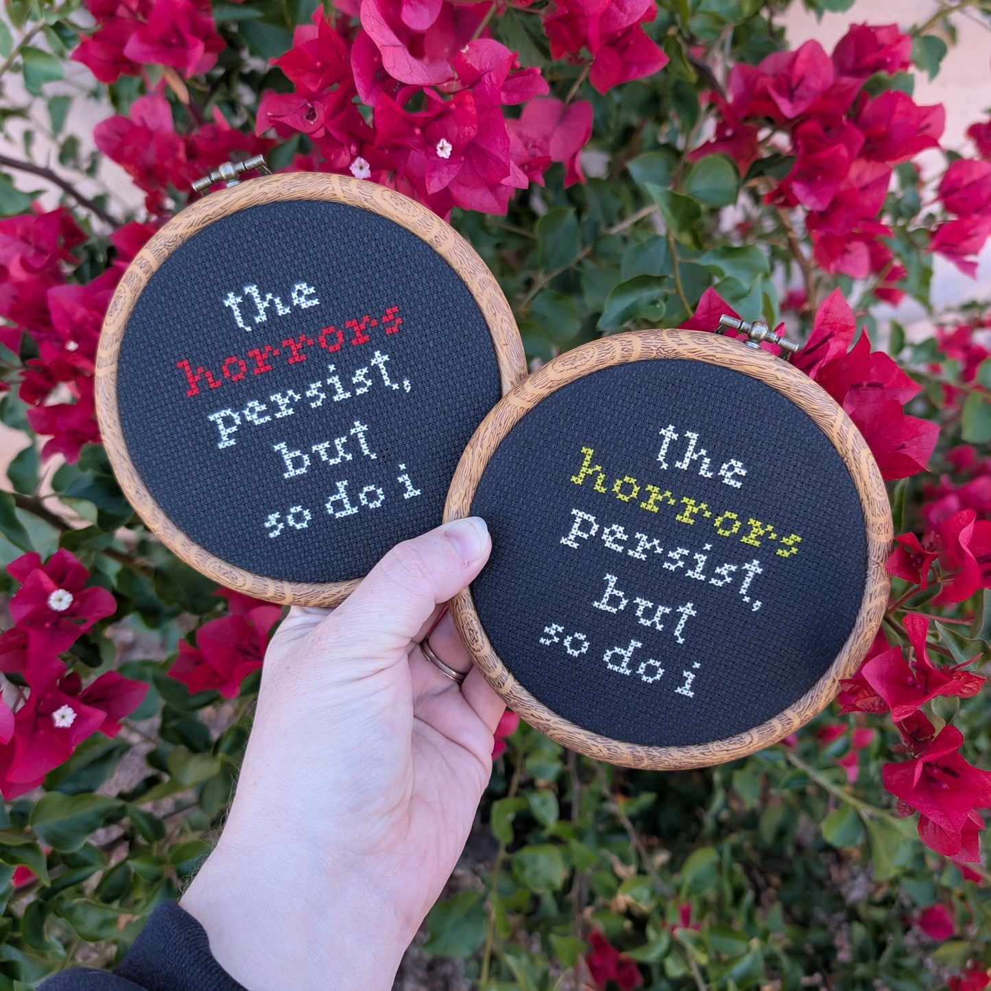 "The Horrors Persist, But So Do I" Wall Art