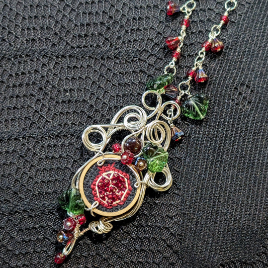 Wire Wrapped Pomegranate Necklace
