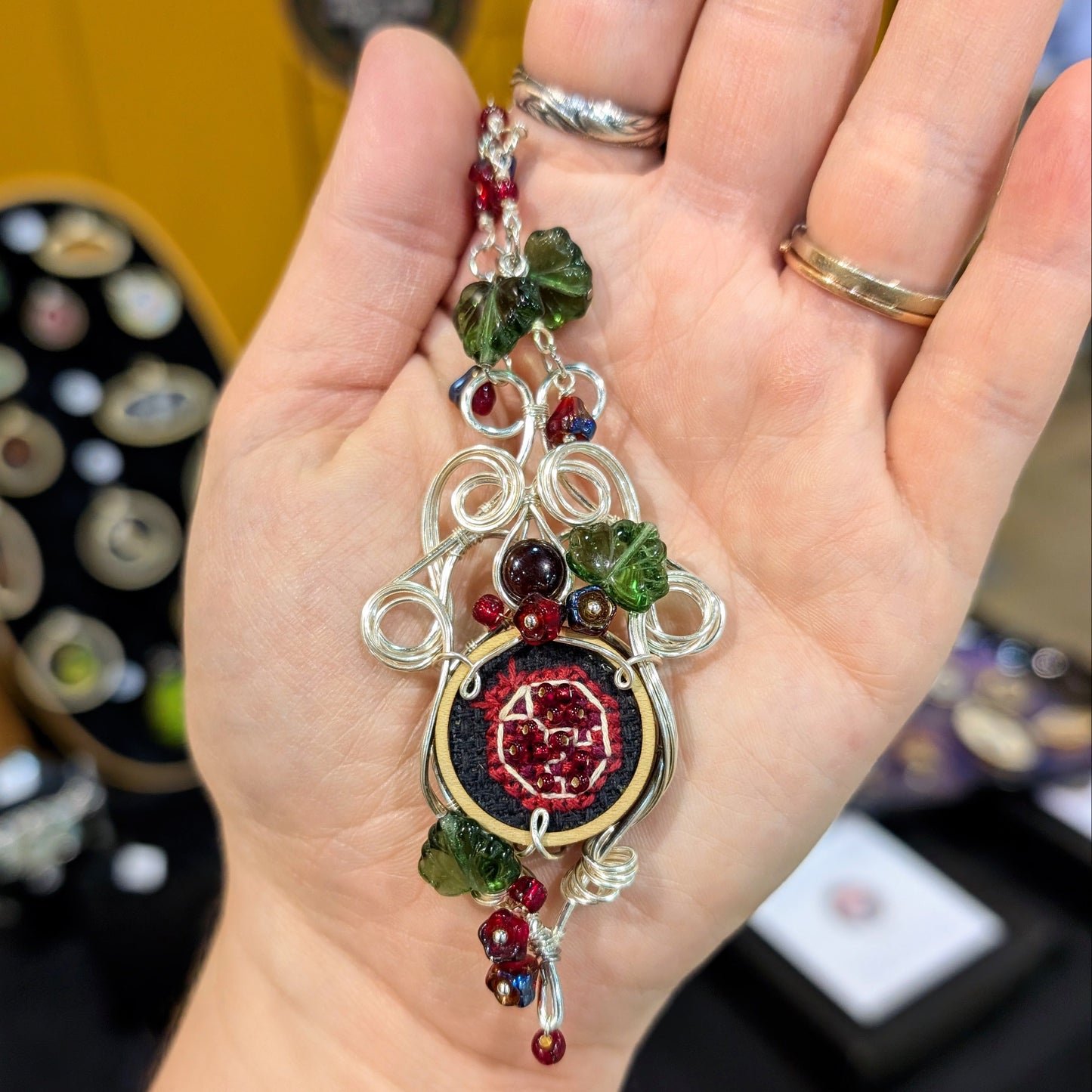 Wire Wrapped Pomegranate Necklace