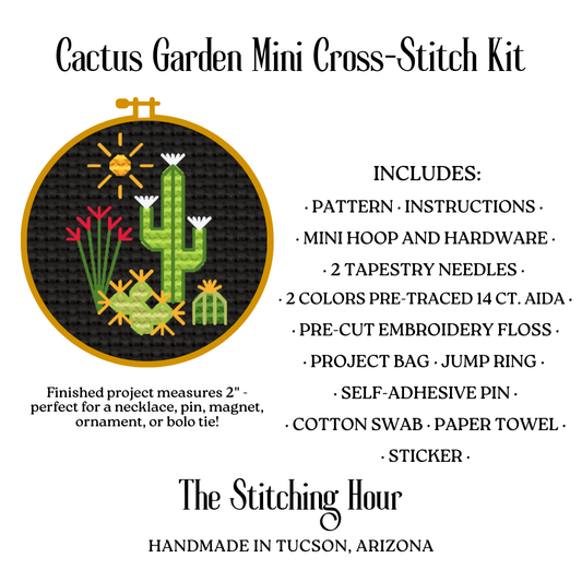Cactus Garden Mini Cross-Stitch Kit