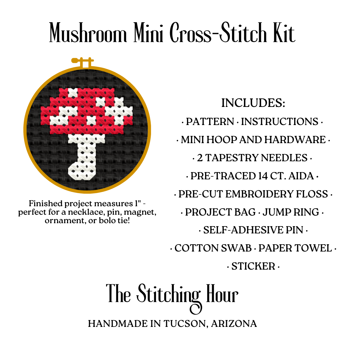 Mushroom Mini Cross-Stitch Kit