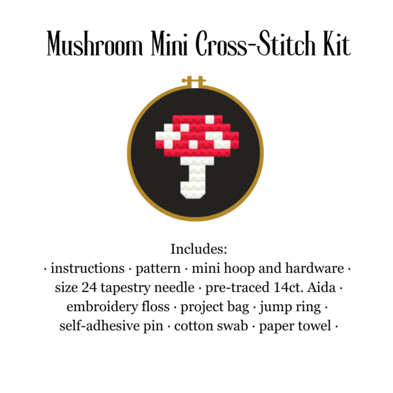 Mushroom Mini Cross-Stitch Kit