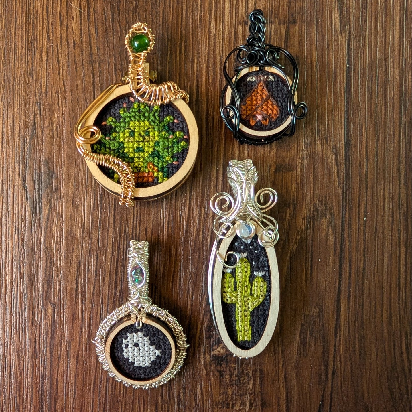 Wire Wrapped Glow in the Dark Ghostie Necklace