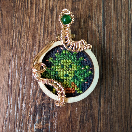 Snake Wire Wrapped Medusa Necklace